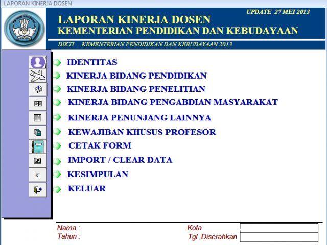 Laporan BKD Gasal 2014/2015 dan Kontrak BKD Genap 2014/2015 Dosen